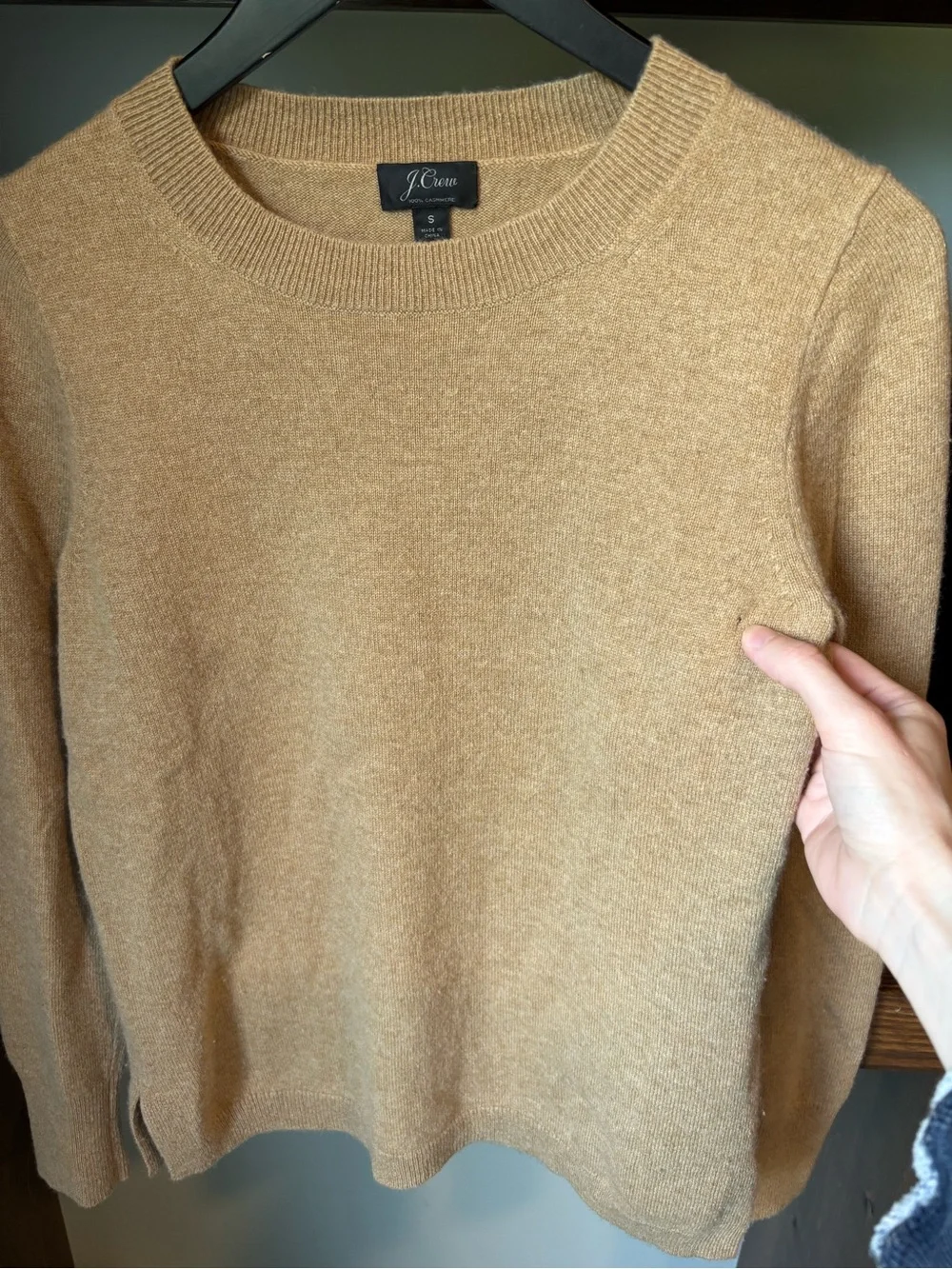 J. Crew Classic Cashmere Crewneck Sweater in Camel